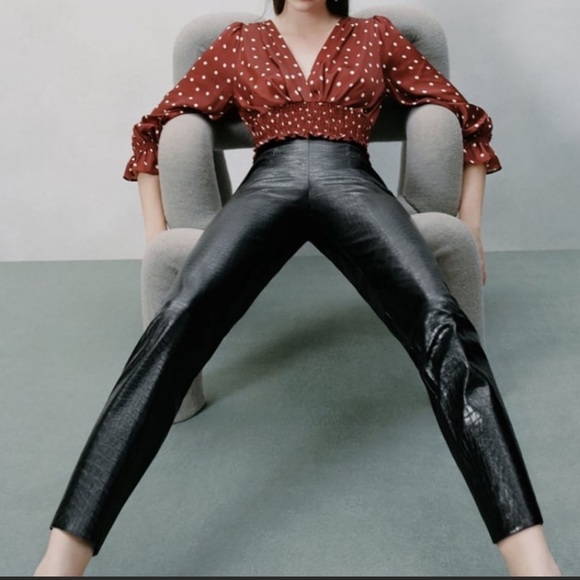 ZARA | Croc Embossed Cigarette Pant - Picture 6 of 6